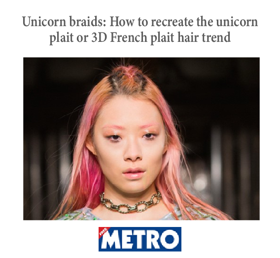 Metro news with a picture of an Asian woman with rainbow coloured hair. 