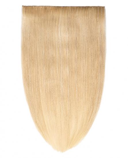 Clip In Extensions | a studio image of a platinum clip on extension.